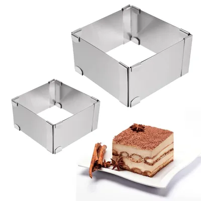 2 Backrahmen Edelstahl verstellbar 5 cm rechteckig