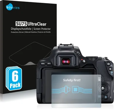 Produktbild von 6x Für Canon EOS 250D Schutzfolie Savvies Displayschutz Display Schutz Folie Klar Transparent
