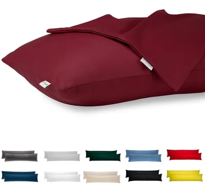Zdjęcie produktu dla Zestaw 2 poszewek na poduszki, 40x145 cm - 100% bawełna dżersejowa, z zamkiem