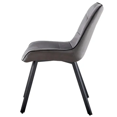 Produktbild von Samtstühle Stoffstühle Polsterstuhl Esszimmerstühle Küchenstühle aus Samt Metallbeine , Farbe:Dunkelgrau;Menge:2 St.