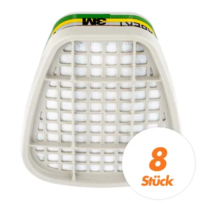 Immagine prodotto di 3M Filtro antigas 6059 ABEK1 - Filtro per protezione delle vie respiratorie Filtro antiparticolato Filtro di ricambio - 8 pezzi