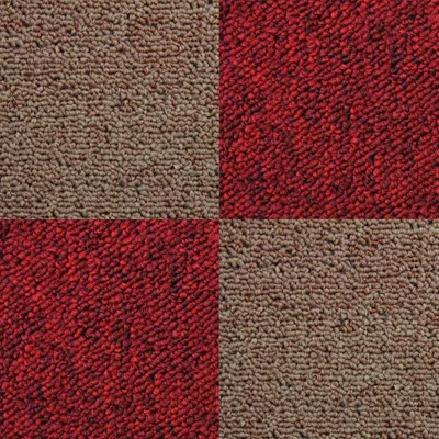Immagine prodotto di MonsterShop - 40 piastrelle di moquette, 50 x 50 cm, per 10 m², nei colori Sabbia e Rosso Fervente