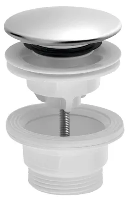 Produktbild von Ablaufgarnitur für Waschtische, 5/4“, klick-klack, großer Stopfen, 4-45mm, ABS/Edelstahl