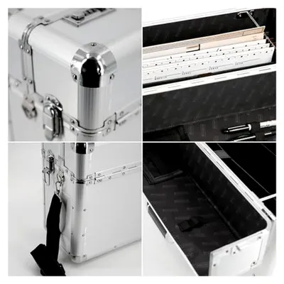 Produktbild von Pilotenkoffer BETHA aus Aluminium, Dokumentenkoffer mit Zahlenschloss, 47 cm, Businesskoffer für 17" Notebooks, Silber, 47 x 38 x 20 cm