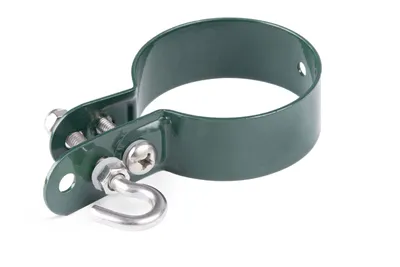 Image de Alberts 855468 Collier de serrage pour barres de tension tressées, galvanisé, revêtement plastique vert, collier de serrage Ø 60 mm, jeu de 10 pièces