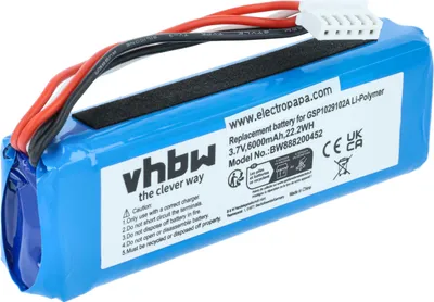 Produktbild von vhbw Akku Ersatz für JBL GSP1029102A (Version 2) für Lautsprecher Boxen Speaker (6000 mAh, 3,7 V, Li-Polymer)