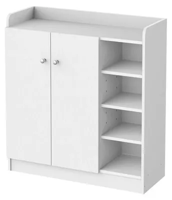 Obrázok produktu pre Skriňa na topánky pre 12 párov topánok s otvorenými priehradkami | Farba: biela | Rozmery: 83 x 30 x 90 cm