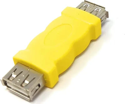 Produktbild von USB 2.0 Adapter Typ A Buchse zu Buchse Kabel in Gelb