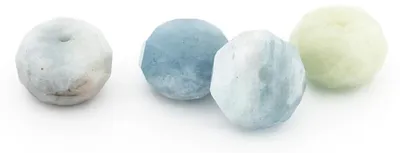 Produktbild von Vintageparts facettierte Perlen aus natürlichem Aquamarin Rondelle 8 x 5 mm, 4 Stück