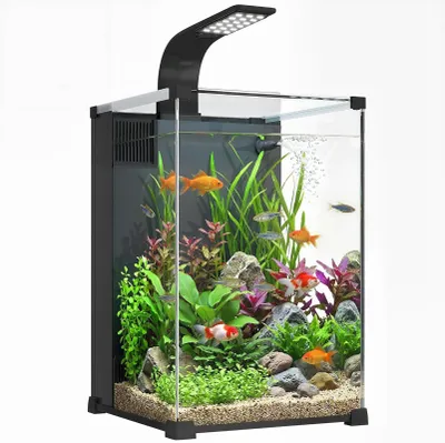 Produktbild von Nano Aquarium Komplettset 36 L mit LED und Filter, 30x30x45,5 cm, Schwarz