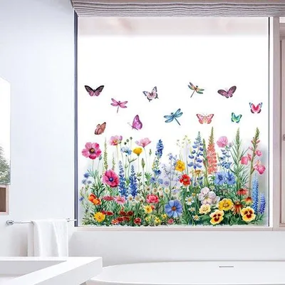 Immagine prodotto di Pellicola trasparente per finestre con motivo floreale per il soggiorno