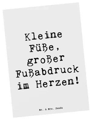Produktbild von Mr. & Mrs. Panda Postkarte Spruch Kind Fußabdruck - Weiß - Geschenk, Ansichtskarten, Kinder Freude, Ansichtskarte, Familienmitglieder, Jubiläen, Postkarten, Geschenke