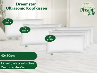 Produktbild von Eco Microfaser Kopfkissen | 40 x 80 cm | DREAMSTAR Eco | Allergiker geeignet