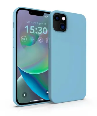 Produktbild von MyGadget Hülle kompatibel mit Apple iPhone 14 - Gummierte Handyhülle - 3 Layer Struktur Schutzhülle mit Soft Inlay & Hardcase Cover außen - Baby Blue