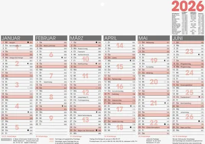 Produktbild von 2026 Brunnen Tafelkalender A4 quer 4061947141870