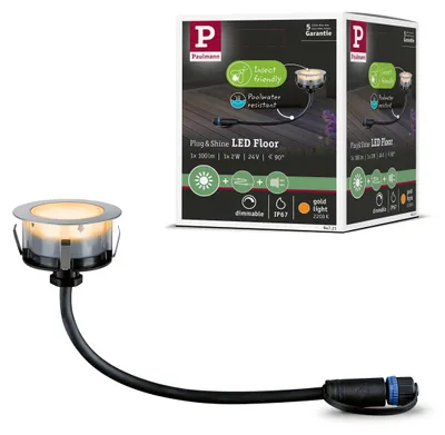 Productafbeelding van Paulmann Plug & Shine LED inbouwspot voor de vloer, individuele lamp, insectvriendelijk