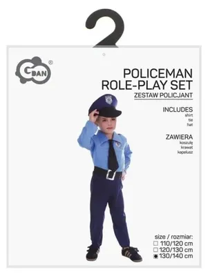 Image de Costume de policier pour enfant, taille 130/140 cm - Godan