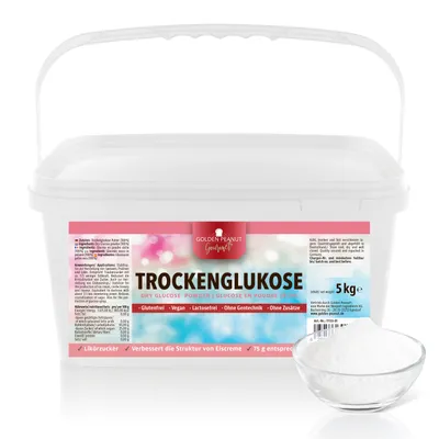 Produktbild von GOLDEN PEANUT Gourmet Trockenglukose Pulver 5 kg – Glukose Glukosepulver, Lebensmittelqualität, Likörzucker, vegan und ohne Zusätze