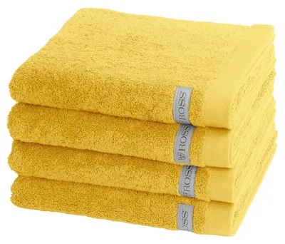 Produktbild von Ross Sinfonie 4 X Handtuch im Set Walkfrottee aus reiner Baumwolle 500 g/m², Hohe Saugkraft und flauschig weicher Griff, Gewebte Bordüre für elegante Optik