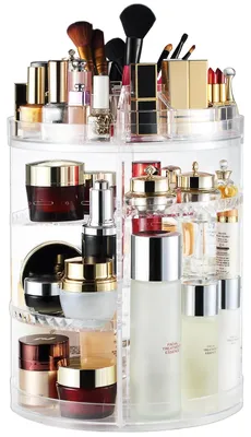 Productafbeelding van Make-up organizer, 360° draaibaar - Make-up tas - Sieraden opbergdoos - 8 lagen - Waterdicht - Transparant