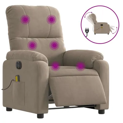 Produktbild von Massagesessel Elektrisch Taupe Mikrofasergewebe