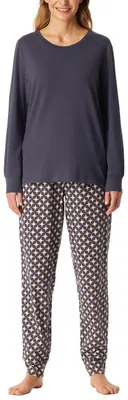 Produktbild von Schiesser Damen Schlafanzug lang mit Bündchen Baumwolle - Nightwear
