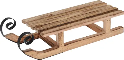 Produktbild von H&S Dekoration Dekoschlitten aus Holz und Metall braun 40cm