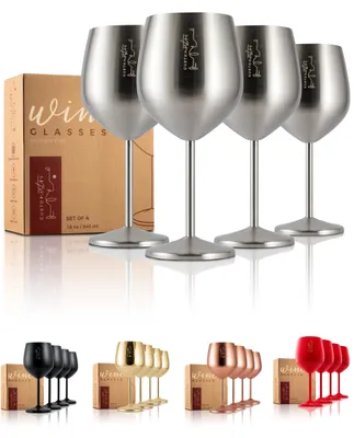 Image de Verres à vin en acier inoxydable, ensemble de 4, résistants aux chocs