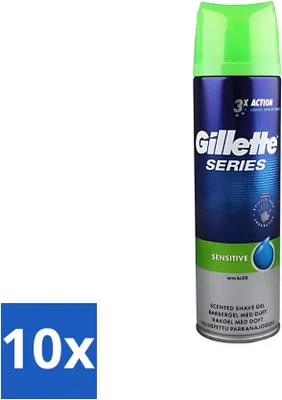 Productafbeelding van Gillette Series - Scheergel - Voor de gevoelige huid - Met Aloë Vera - 200 ml - Voordeelverpakking - 10 stuks