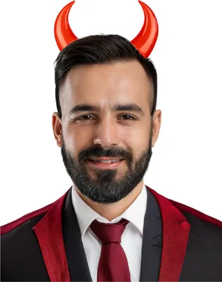 Produktbild von Haarreif mit roten Teufelshörnern als Kostümzubehör für Karneval und Halloween