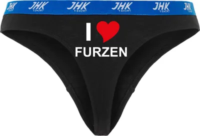 Produktbild von Damen Thong Slip - Boxer-0005-woman-black-v-S - schwarz - S - vorn - I LOVE liebe FURZEN - lustiges Motiv - Spruch - Unterwäsche - Unterhose - Freizeit - lustig