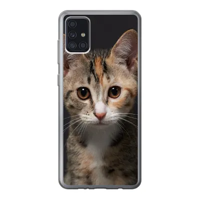 Produktbild von MuchoWow® Handyhülle Schutzhülle Hülle für Samsung Galaxy A52 5G Katze - Schwarz - Porträt Silikon Softcase Handy Hülle - Umschlag