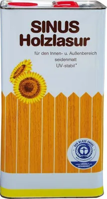 Produktbild von 1 x Burtex Sinus Holzlasur Lasur in Mahagoni 5 Liter - Lasur für innen & außen, UV-Stabil, seidenmatt, wetterfest, schadstoffarm, tiefenwirksam