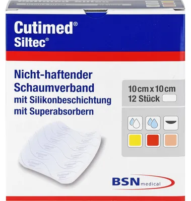 Zdjęcie produktu dla Cutimed Siltec opatrunek piankowy 10x10 cm nieprzylepny 12 szt