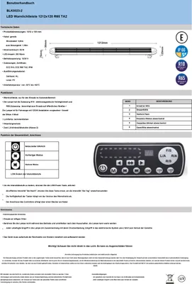 Produktbild von Warnbalken Warnleuchte Leuchtbalken Dachbalken LED 1212x120mm R65 6 Modi