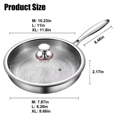 Obrázek produktu pro Hrnec s nepřilnavým povrchem z titanu – 26 cm – Odolný proti poškrábání – S poklicí – Vhodný pro plynové a indukční sporáky