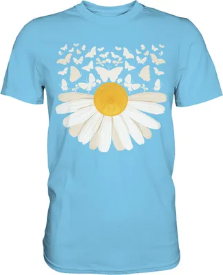 Produktbild von Gänseblümchen Schmetterling T-Shirt – Sky Blue / XL