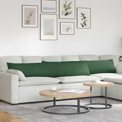 Produktbild von vidaXL Sofakissen 2 Stück Dunkelgrün 200 x 40 cm Cordstoff