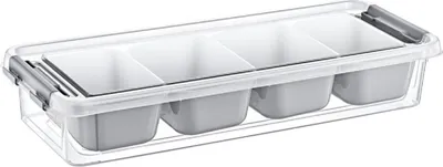 Produktbild von Vorratsbox / Aufbewahrungsbox mit Innenschalen (2,5 Liter) Grau