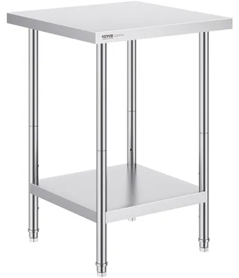 Productafbeelding van Roestvrijstalen werkblad voor professioneel gebruik, commerciële werktafel voor voedselbereiding, afmetingen 61x61x87 cm