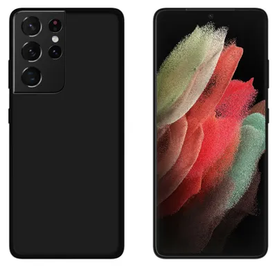 Produktbild von cofi1453® Silikon Hülle Basic kompatibel mit SAMSUNG GALAXY S21 ULTRA ( G998B ) Case TPU Soft Handy Cover Schutz Schwarz