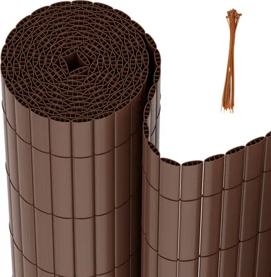 Obrázek produktu pro Yakimz PVC plot na ochranu soukromí zástěna na ochranu soukromí zahradní plot zástěna na ochranu soukromí větrná clona pro balkon a terasu, hnědá 140x400cm