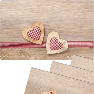 Immagine prodotto di Set di 4 tovagliette lavabili con cuori in stile country