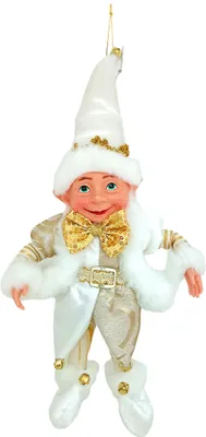 Immagine prodotto di Decorazione MagicHome Natale, elfo, tessile, bianco, 14/35 cm