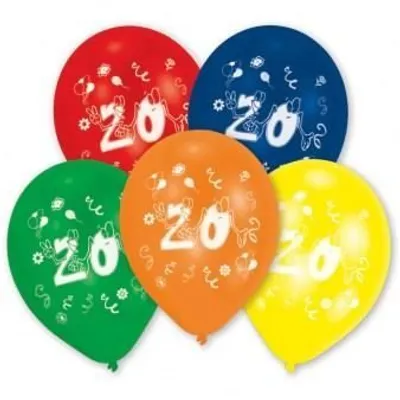 Produktbild von Luftballons Zahl "20" 10er 48960 von AMSCAN