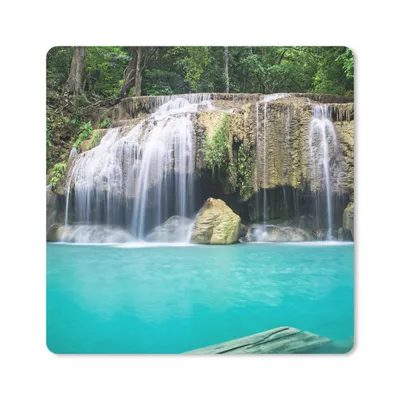 Produktbild von MuchoWow® Mauspad Mousepad Wasser - Wasserfall - Bäume 20x20 cm - Mousepads - Maus Mat - Pad - Mausunterlage - Desk Mat - Bureauartikeln