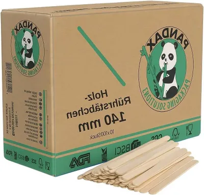 Productafbeelding van 1000 stuks milieuvriendelijke houten roerstaafjes voor warme dranken en creatieve projecten