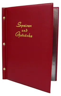Produktbild von 5x Speisekarte (PVC) "Speisen und Getränke" weinrot 8 Seiten A4