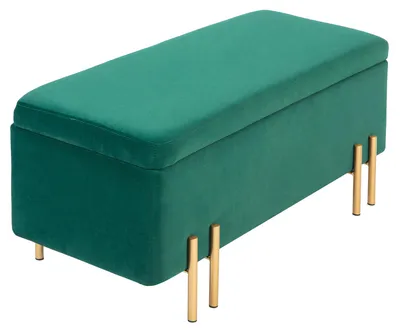 Obrázok produktu pre Polstrovaná úložná lavica – odkladacia stolička s úložným priestorom | Farba: zelená | Rozmery: 100x40x42 cm