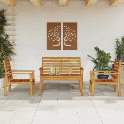 Zdjęcie produktu dla Maison Exclusive - 4-cz. zestaw wypoczynkowy do ogrodu, lite drewno akacjowe